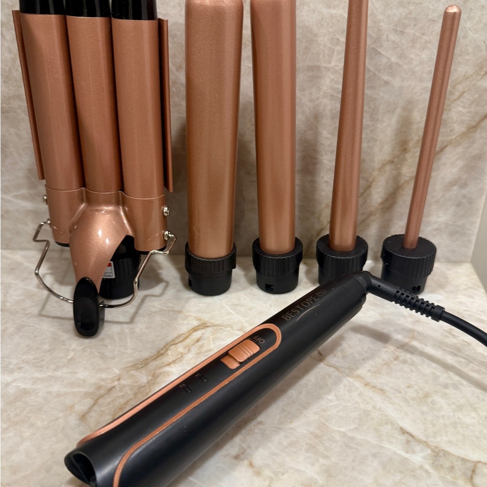 Interchangeable Curling Wand Set - Rose Gold